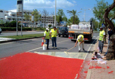 井陘礦區(qū)塑膠跑道施工